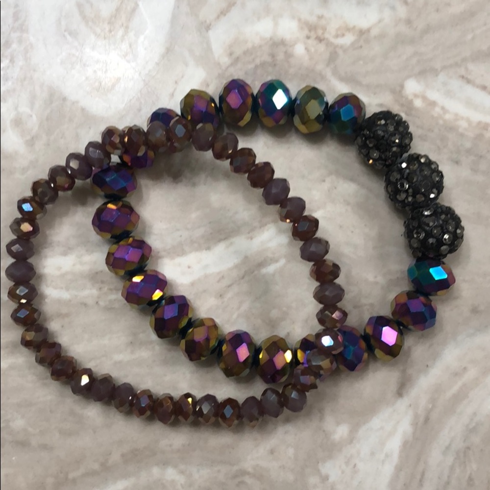 Beaded bracelets purple